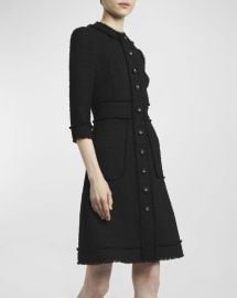 Dolce Gabbana Tweed Button Front Short Dress at Neiman Marcus